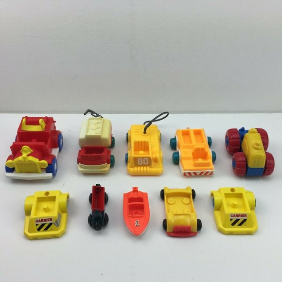 Vintage Fisher Price Transportation Lot Firetruck Boat Carrier Train Gas Tanker